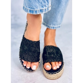 Klapki espadryle czarne T353P Black 1