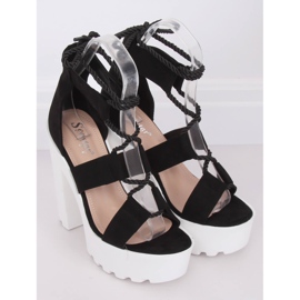 Sandałki na platformie czarne NS120 Black 2