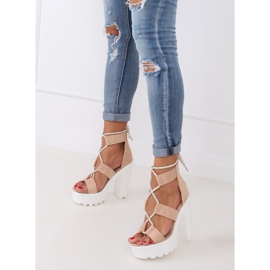 Sandałki na platformie beżowo-różowe NS120 Beige 1