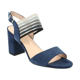 Sandały na słupku Sergio Leone SK867 granatowe 1