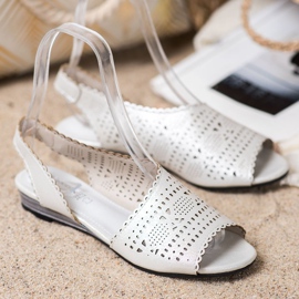 Goodin Błyszczące Srebrne Sandałki szare 1