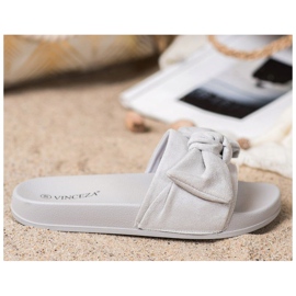 Klapki Z Kokardą VINCEZA szare 2