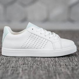 SHELOVET Białe Obuwie Z Zamszowymi Wstawkami 2