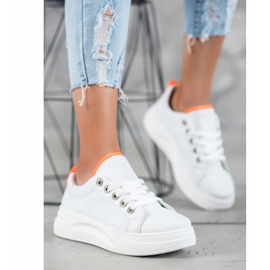 SHELOVET Modne Trampki Na Platformie białe 1