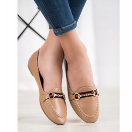 Clowse Modne Lordsy Z Eko Skóry brązowe 1