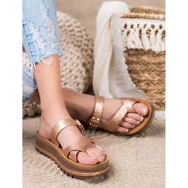 Comer Klapki Na Platformie Fashion żółte 2