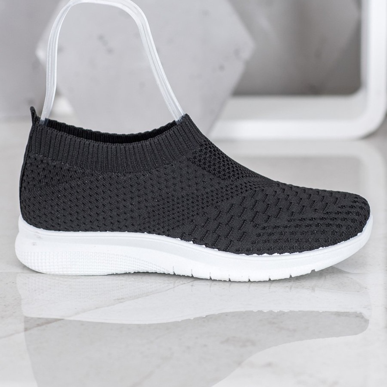 SHELOVET Trampki Slip On czarne 2