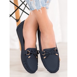 Diamantique Granatowe Mokasyny Z Eko Skóry 2