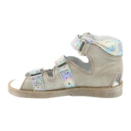 Mazurek Sandałki dziecięce skórzane wysokie profilaktyczne 291 złote wielokolorowe 1