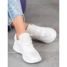 SHELOVET Sneakersy Z Siateczką białe 1
