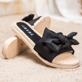 SHELOVET Stylowe Czarne Klapki 1