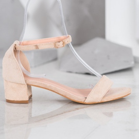 Small Swan Sandałki Na Niskim Obcasie brązowe 2