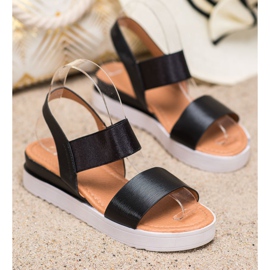 SHELOVET Czarne Sandały Na Platformie 1