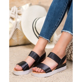 SHELOVET Czarne Sandały Na Platformie 2