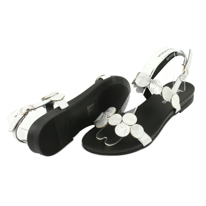 M.Daszyński Sandały silver kółka Daszyński MR1958-1 srebrny 2