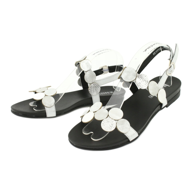 M.Daszyński Sandały silver kółka Daszyński MR1958-1 srebrny 1