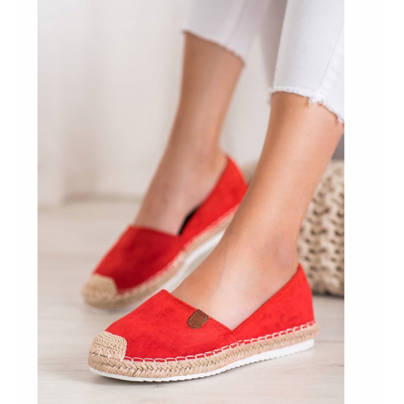SHELOVET Klasyczne Espadryle czerwone 1
