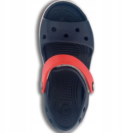 Klapki Crocs Crocband Sandal Kids 12856 485 białe czerwone niebieskie 1
