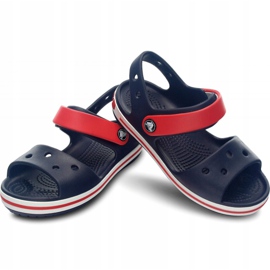 Klapki Crocs Crocband Sandal Kids 12856 485 białe czerwone niebieskie 2