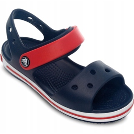 Klapki Crocs Crocband Sandal Kids 12856 485 białe czerwone niebieskie 3