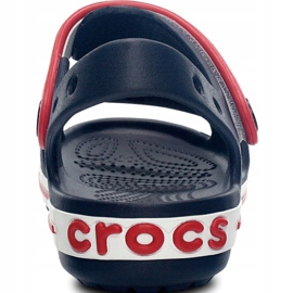 Klapki Crocs Crocband Sandal Kids 12856 485 białe czerwone niebieskie 4