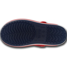 Klapki Crocs Crocband Sandal Kids 12856 485 białe czerwone niebieskie 5