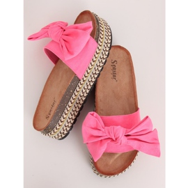 Klapki na wysokiej podeszwie różowe CK137P Fushie 1