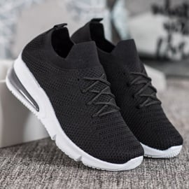 SHELOVET Tekstylne Czarne Sneakersy 3