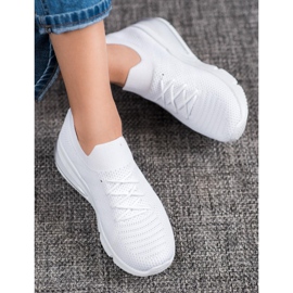 SHELOVET Tekstylne Białe Sneakersy 1