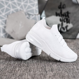 SHELOVET Tekstylne Białe Sneakersy 3