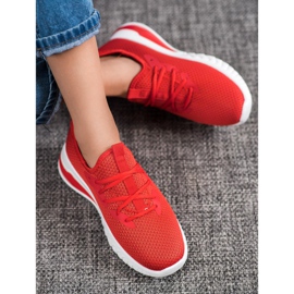 SHELOVET Tekstylne Sneakersy czerwone 2