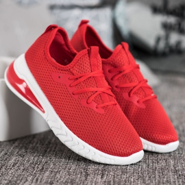 SHELOVET Tekstylne Sneakersy czerwone 4