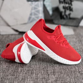 SHELOVET Tekstylne Sneakersy czerwone 3