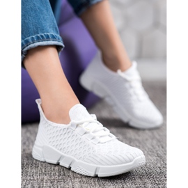 SUPER COOL Białe Sneakersy Tekstylne 4
