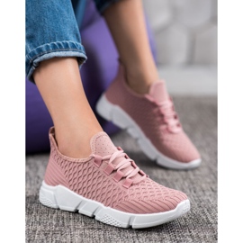 SUPER COOL Różowe Sneakersy Tekstylne 4