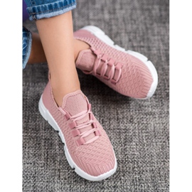 SUPER COOL Różowe Sneakersy Tekstylne 1