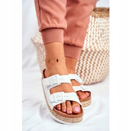 Klapki Damskie Big Star Białe FF274665 2