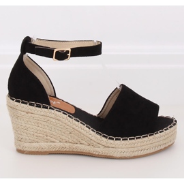 Espadryle na koturnie czarne TU147 Black 2