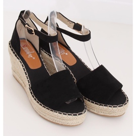 Espadryle na koturnie czarne TU147 Black 1