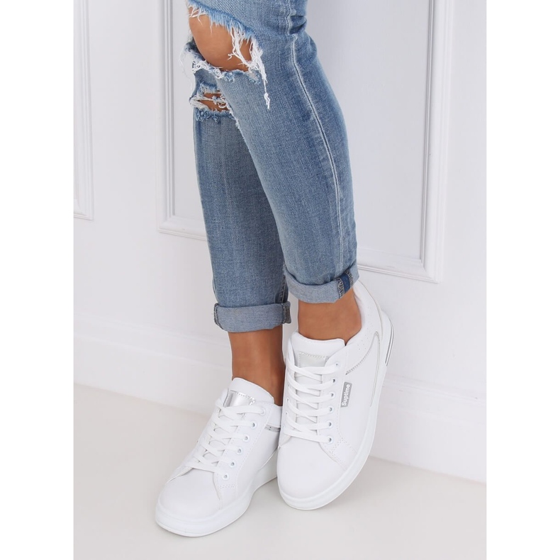 Trampki na koturnie białe NB337 Silver 2