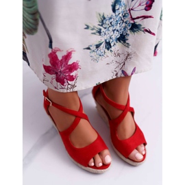 BUGO Sandały Damskie Na Espadrylu Czerwone Margus 2