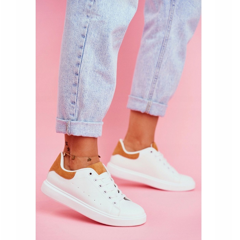 PS1 Sportowe Damskie Buty Białe z Zapiętkiem Camel Milly 1