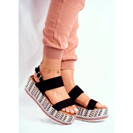 ADY Sandałki Damskie Na Platformie Czarne Sandy 1