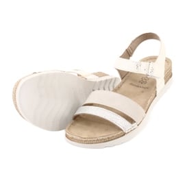 Sandały z wkładką skórzaną Inblu Argento OF019 białe szare 3