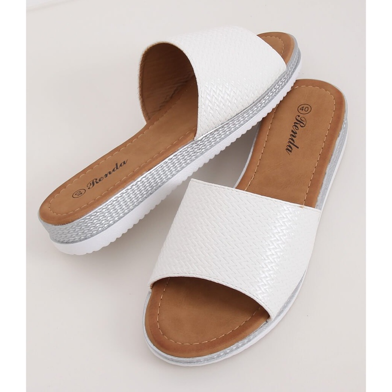 Klapki damskie białe BQ-66 White 2