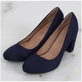 Czółenka na słupku granatowe E08-10 Blue 2