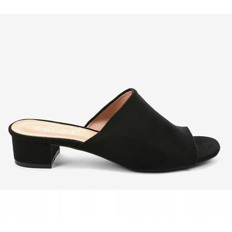 Czarne klapki na obcasie 77-91 2