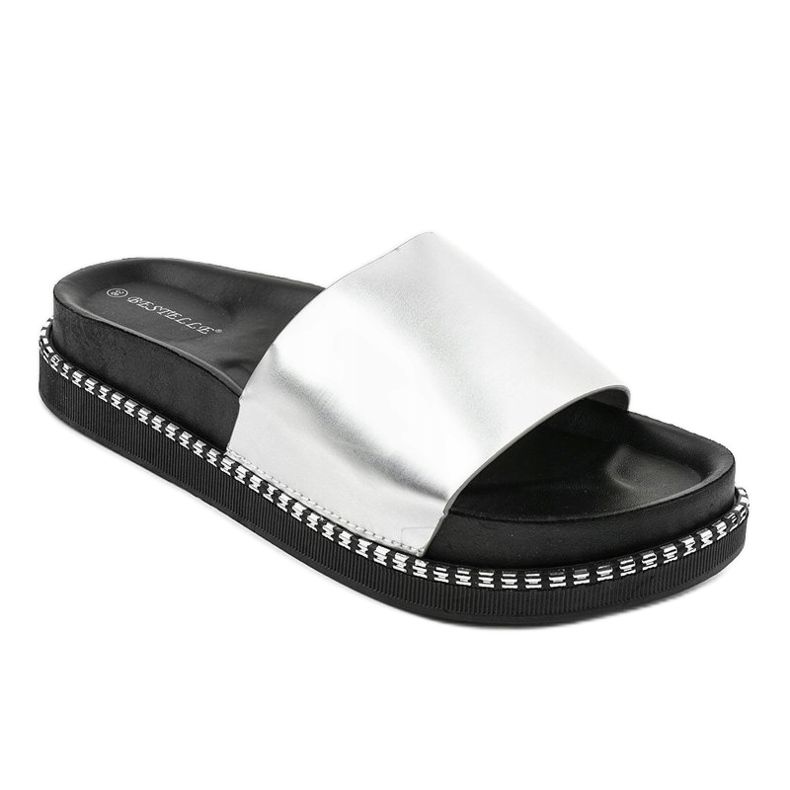 Srebrne klapki CH-107 szare 1