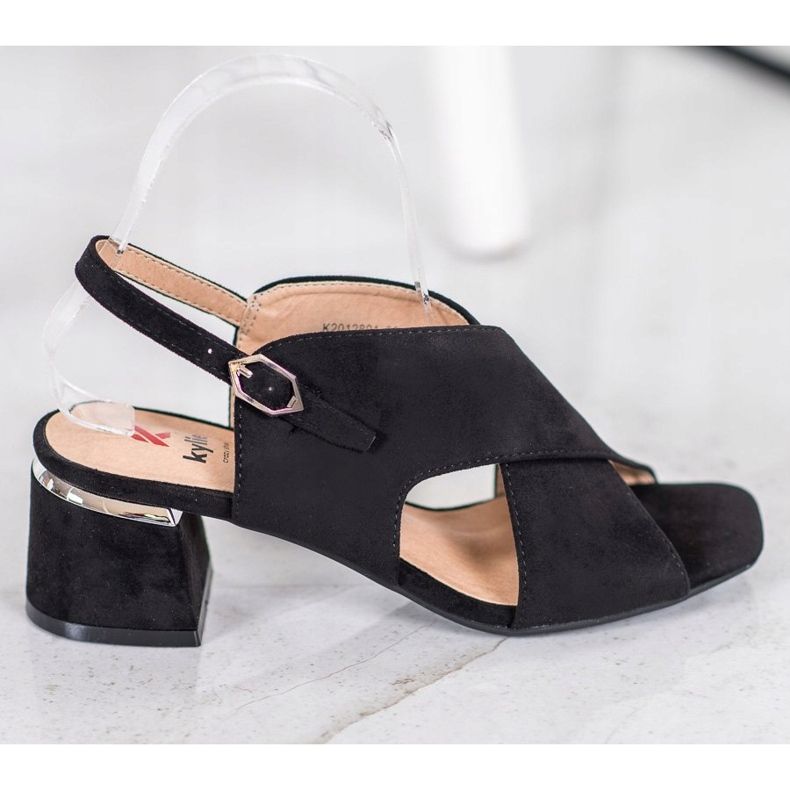 Kylie Stylowe Czarne Sandały 2