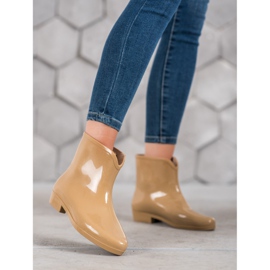 SHELOVET Kalosze Z Ozdobnym Łańcuchem brązowe 2